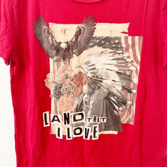 Denim and Supply Ralph Lauren Graphic Tee Red Patriotic Eagle Size Medium M - Picture 2 of 6